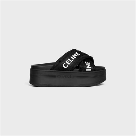 celine block slide|CELINE BLOCK SLIDE in MESH & TEXTILE .